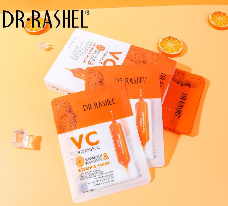 DR.RASHEL VC VITAMIN C NIACINAMIDE & BRIGHTENING ESSENCE MASK 5 PCS 25G