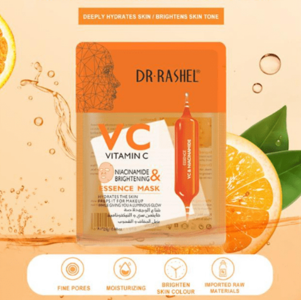 DR.RASHEL VC VITAMIN C NIACINAMIDE & BRIGHTENING ESSENCE MASK 5 PCS 25G