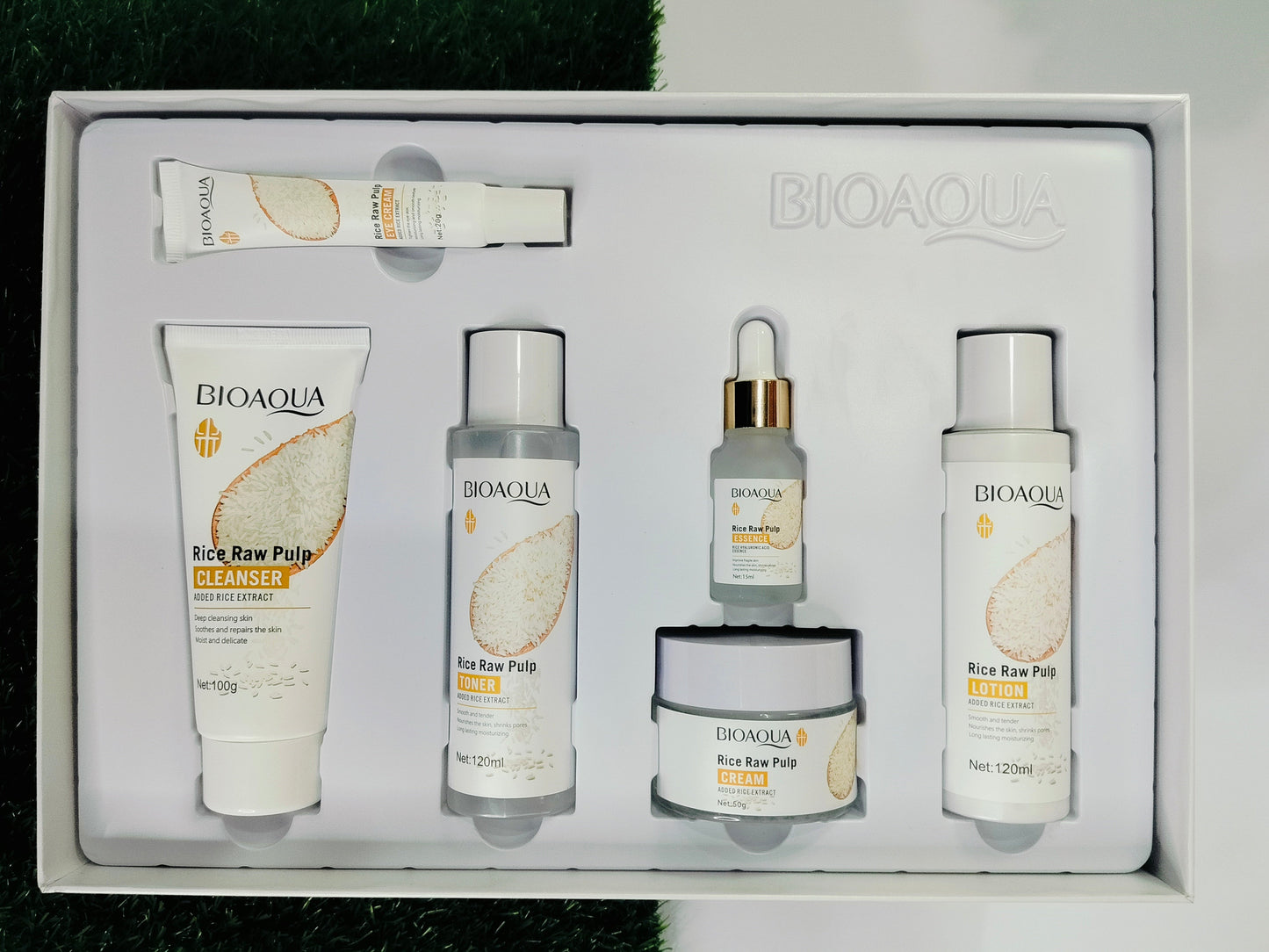 BIOAQUA Raw Rice Pulp Rejuvenating Moisturizing Kit for Korean Glass Skin