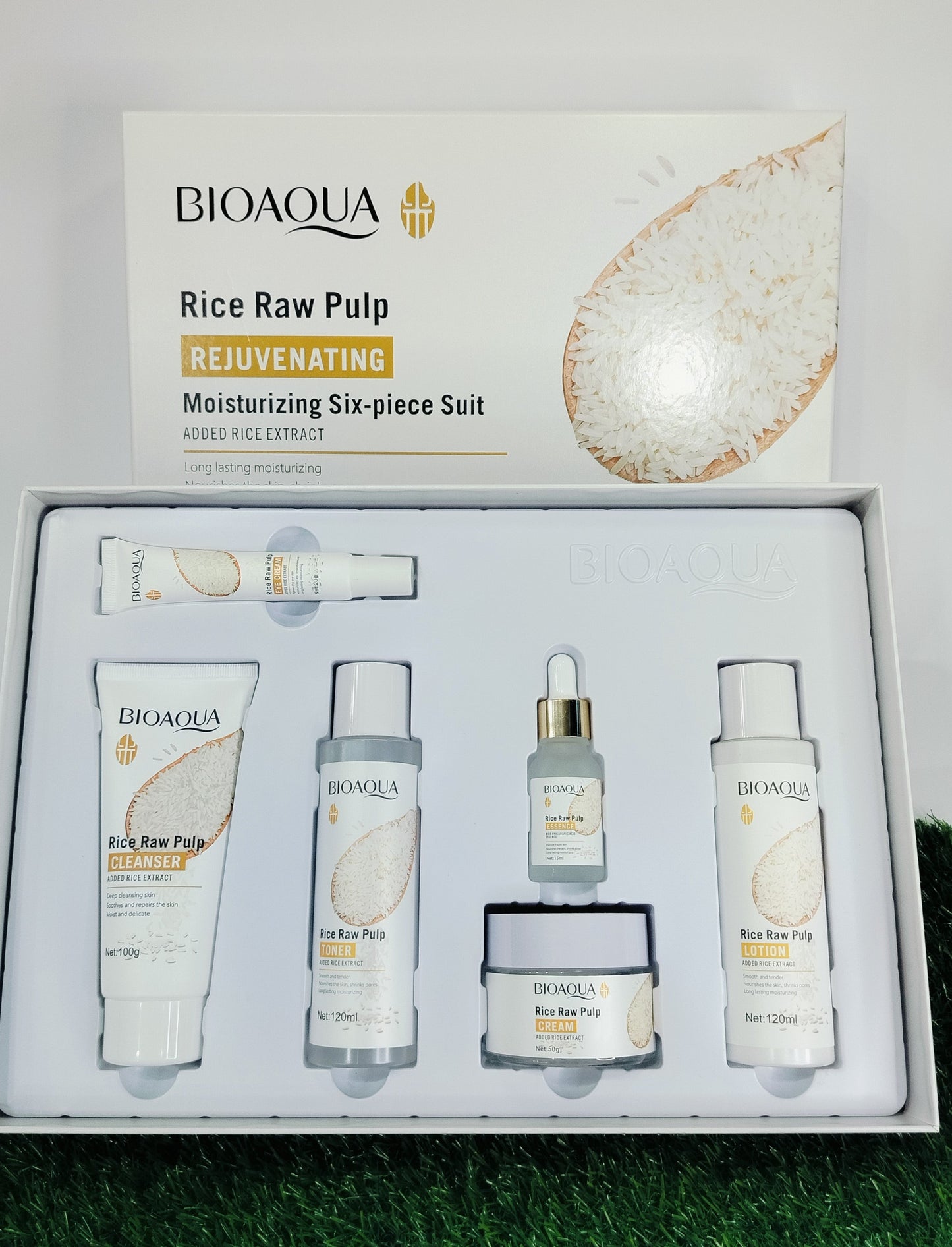 BIOAQUA Raw Rice Pulp Rejuvenating Moisturizing Kit for Korean Glass Skin