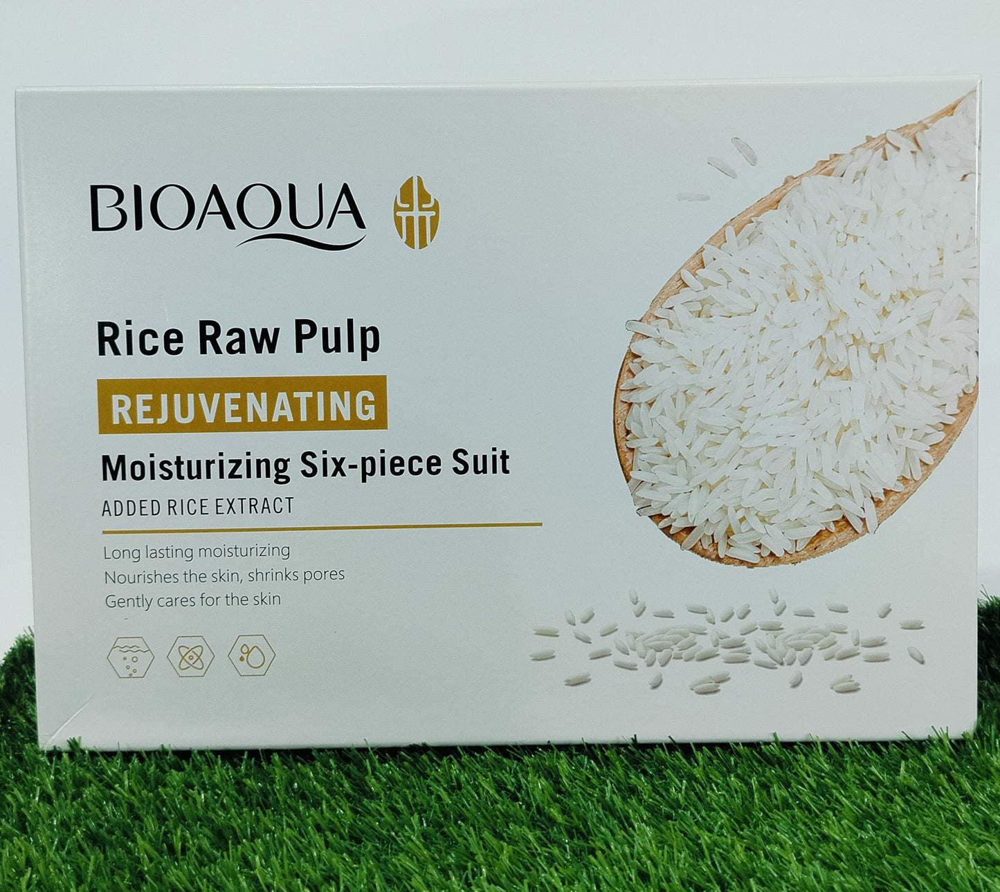 BIOAQUA Raw Rice Pulp Rejuvenating Moisturizing Kit for Korean Glass Skin