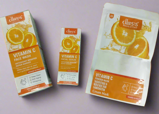 CHRIS'S VITAMIN C ANTIOXIDANT BRIGHTER REPAIR BARRIER 3 IN 1 KIT