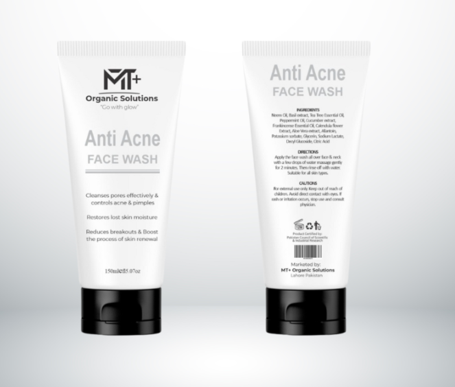 MT ORGANIC SOLUTIONS ANTI ACNE FACE WASH 150ML