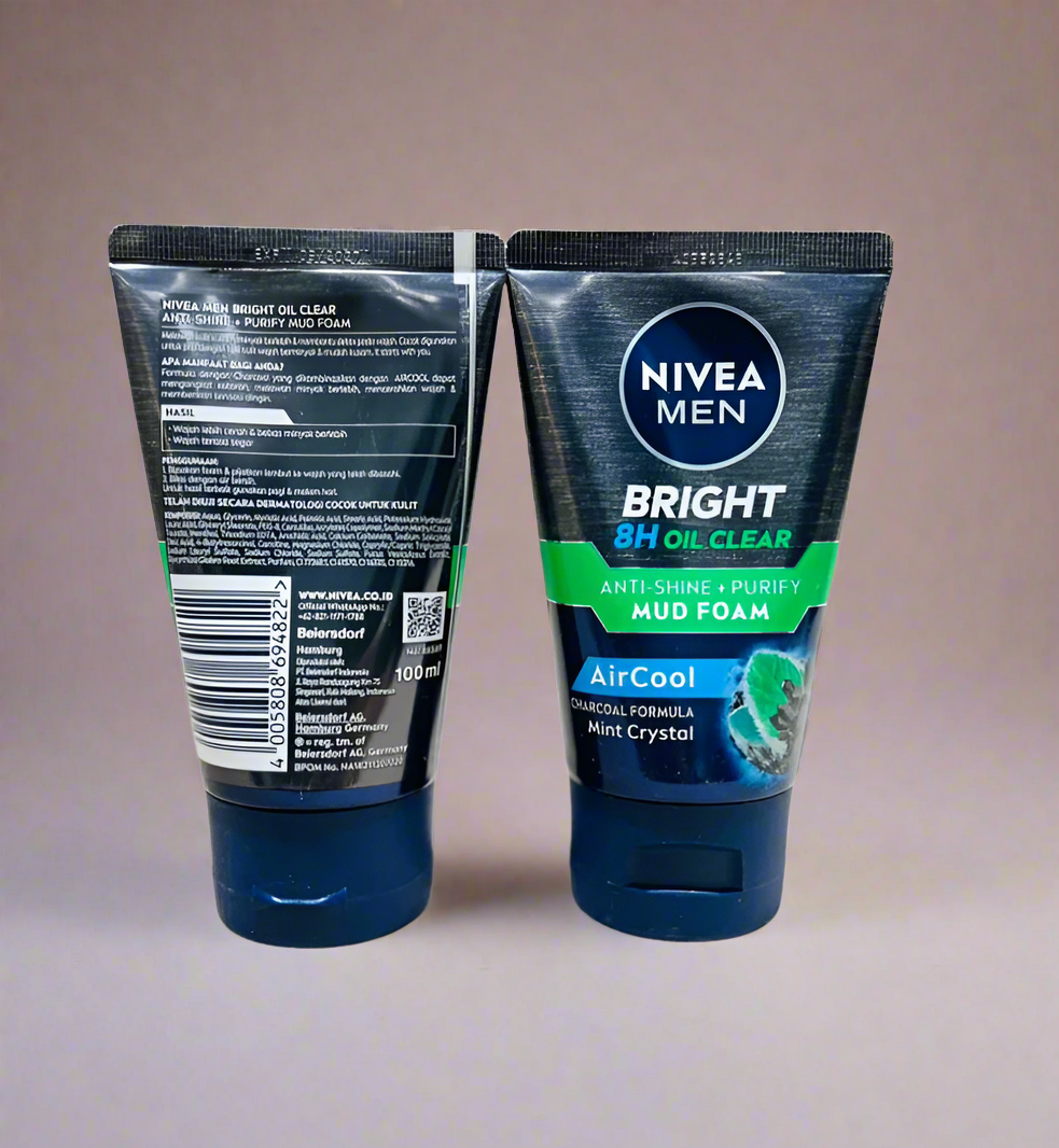 Nivea MEN Bright 8H Oil Clear ANTI SHINE + PURIFY MUD FOAM 100 ml