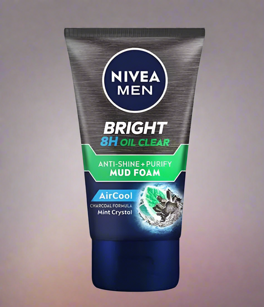 Nivea MEN Bright 8H Oil Clear ANTI SHINE + PURIFY MUD FOAM 100 ml