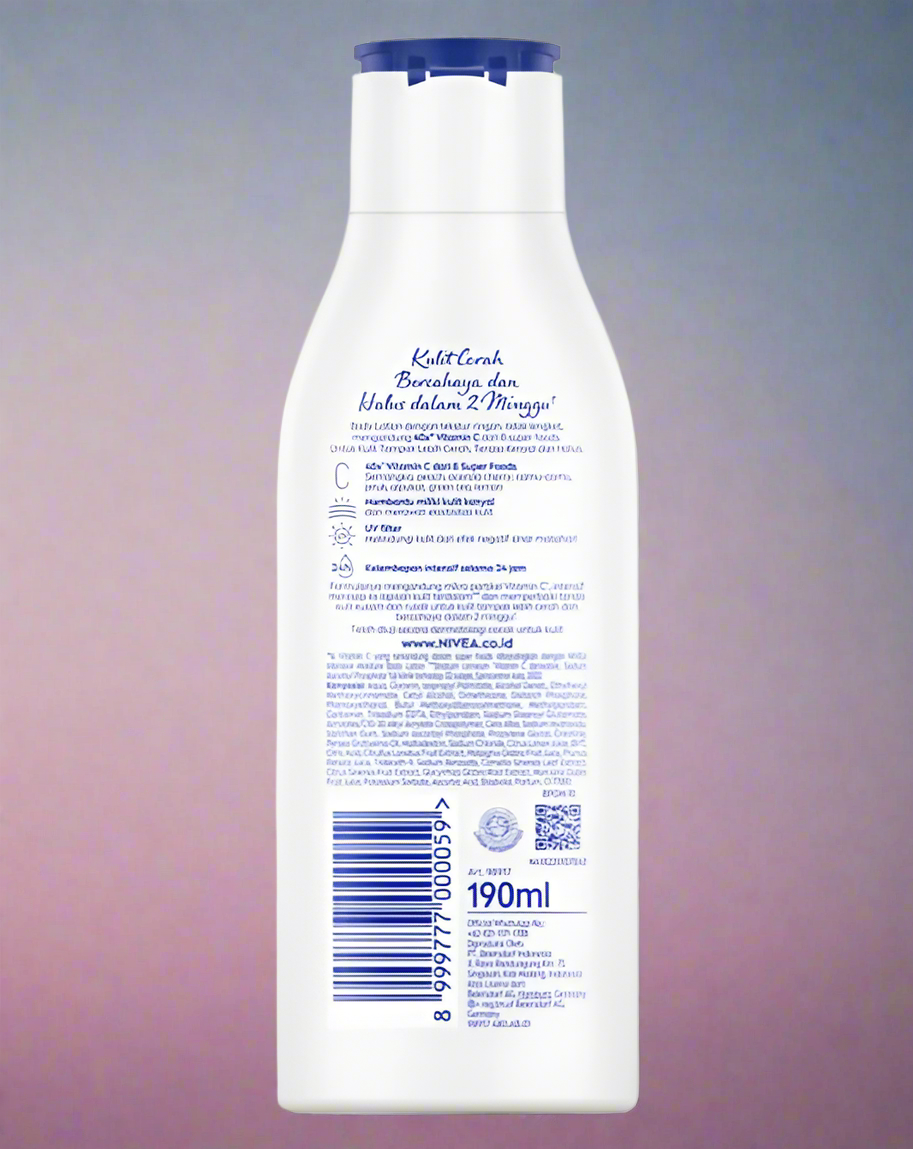 NIVEA EXTRA BRIGHT RADIANT & SMOOTH 8 SUPERFOODS BODY LOTION 190ML